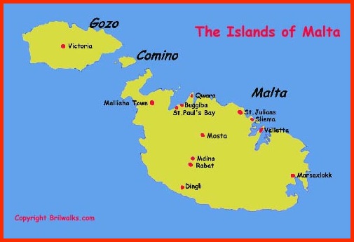 Brilwalks Map of Malta.